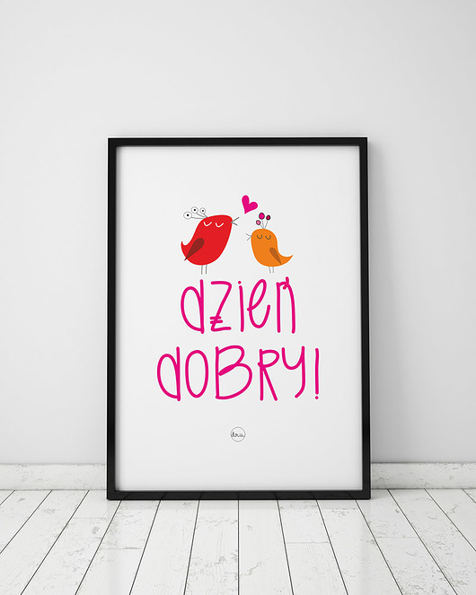 plakaty Plakat z ptaszkami. Dzień dobry