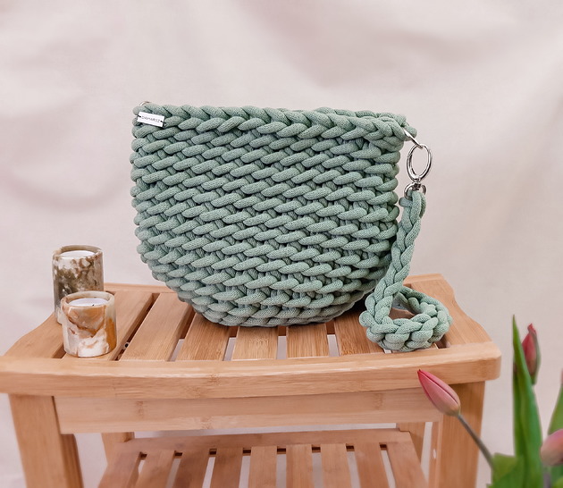torby na ramię Large Wave Bag  - szałwia