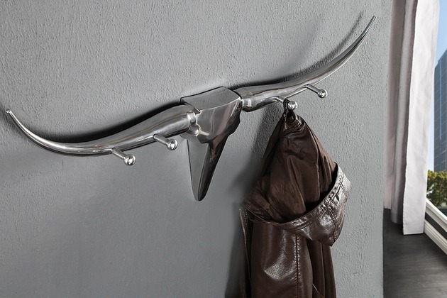 Wieszak Byk rogi poroże aluminium Home Design