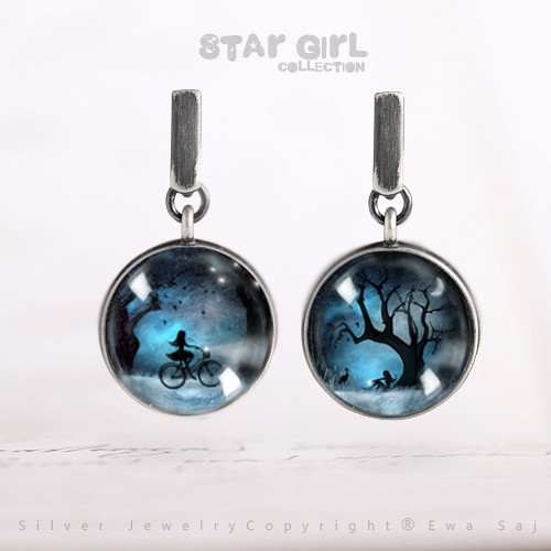 Star Girl Rower/Bocian - srebrne kolczyki Ewa Saj  Silver