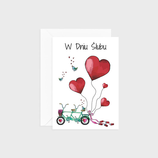 Kartka na ślub, Tandem z balonami Joanna Klupś
