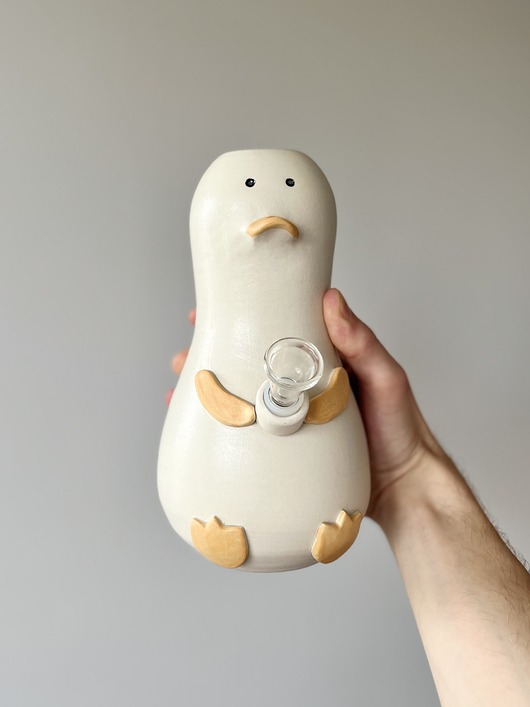 akcesoria różne BONGO ceramiczne  GĘŚ satynowa, lufka, fajka wodna