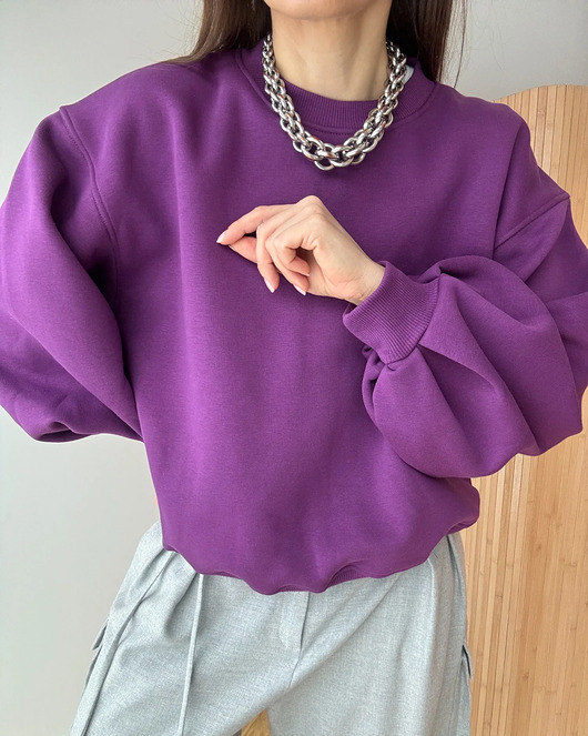 bluza bez kaptura damska Bluza Enjoyable royal purple