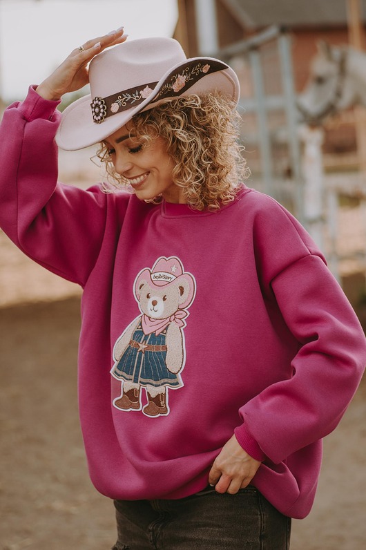 bluza bez kaptura damska Bluza oversize Dakota Teddy dla dorosłych
