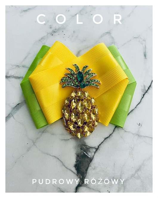 broszki Kolekcja COLOR Brosza z Ananasem z kryształów