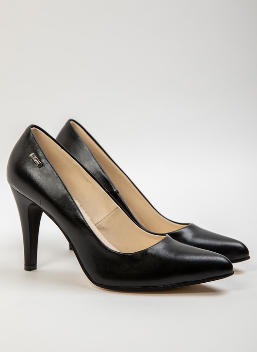 czółenka damskie SKÓRZANE SZPILKI ZAPATO 035 CZARNY LICO