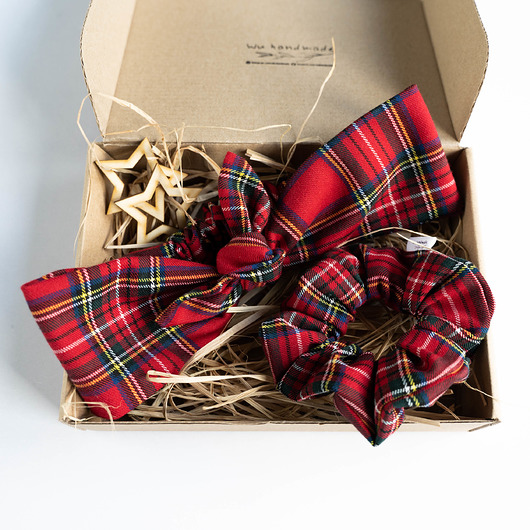 opaski do włosów Zestaw akcesoriów Krata Święta