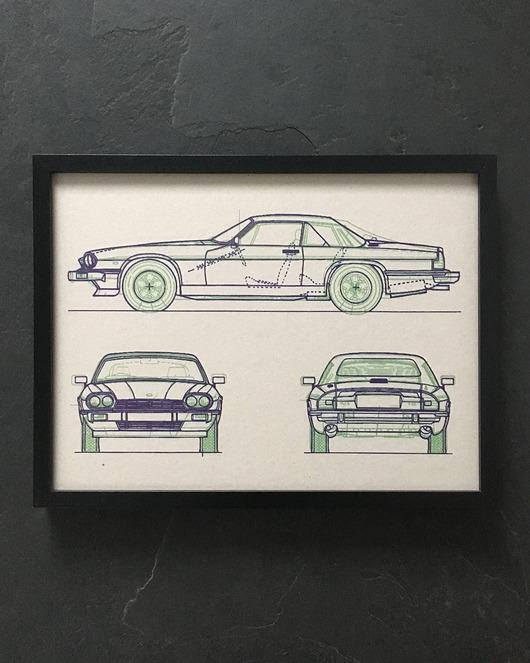 grafiki i ilustracje WYDRUK NA TEKTURZE 30X40 JAGUAR XJS