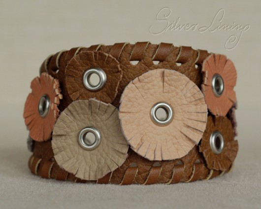 CARAMEL&NUDE skórzana bransoleta silverlining