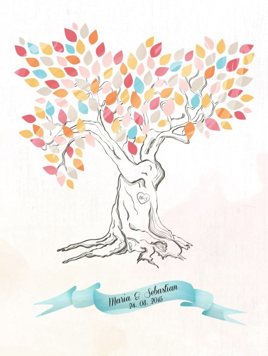  Drzewo Wpisów Gości, wesele urodziny- Aquarelle Pankmat