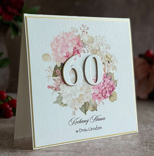 kartki scrapbooking Kartka urodzinowa z kopertą prezentową, BH 75c