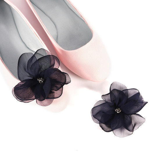 Klipsy do butów - Fragile Navy Blue Flower Coquet