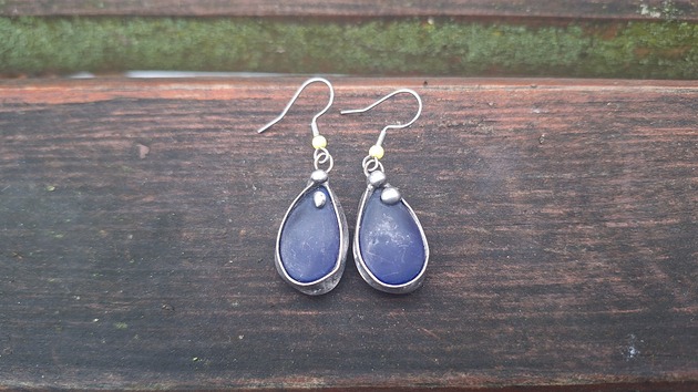 kolczyki z kamieniami Kolczyki Niebieskie