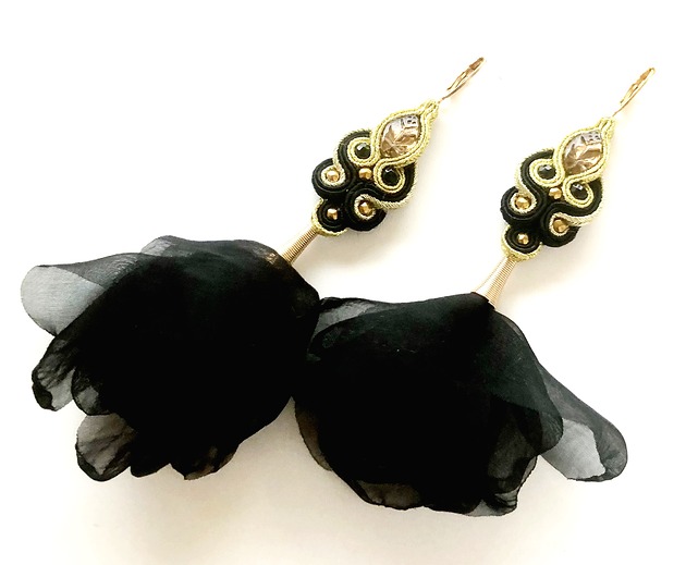 kolczyki soutache Sutaszowe kolczyki  NERO