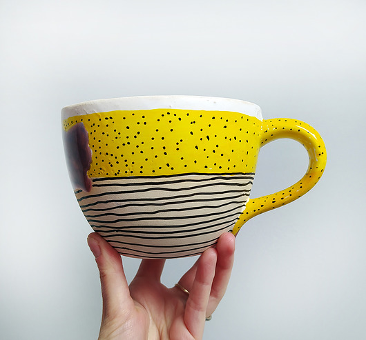 KUBEK 500ml duży kolorowy White Cup