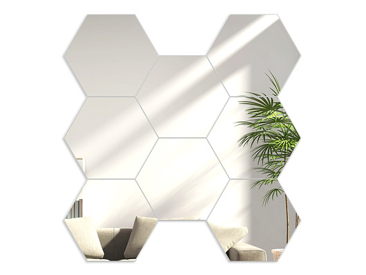 Ciekawe Lustro dekoracyjne Hexagony 8szt. - ModernClock