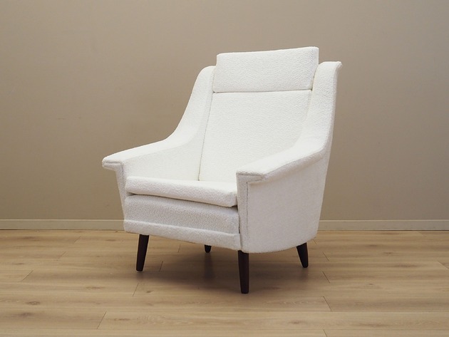 fotele Fotel biały, duński design, lata 70, produkcja: Dania