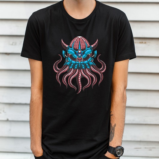 Koszulka  z nadrukiem Octopus mask ART ORGANIC