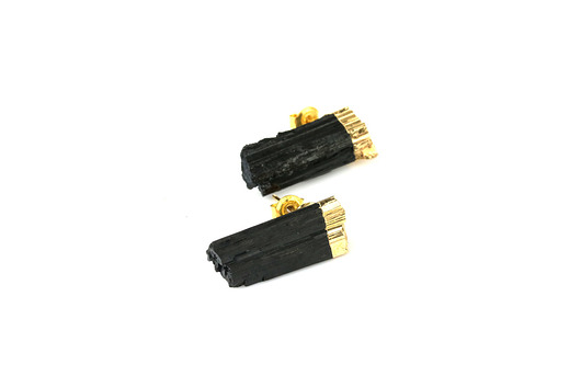 Earrings Turmalin Surowy złoto Brazi Druse Jewelry