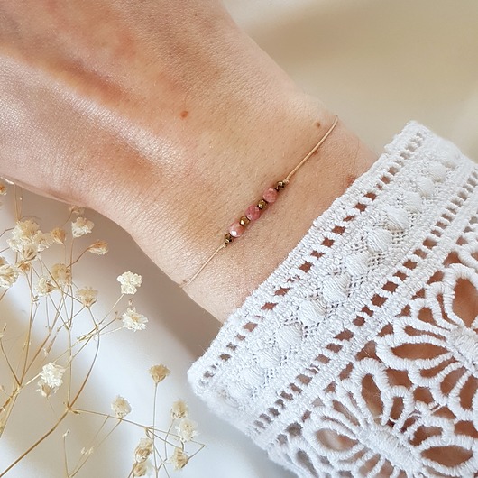 bransoletka rodonit LEI handmade 