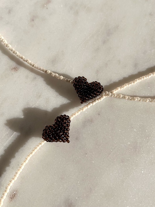 chokery Naszyjnik - cuore marrone