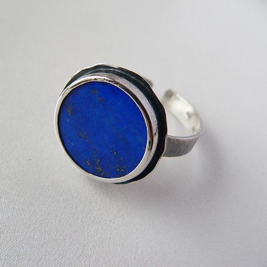 pierścionki srebrne -lapis lazuli na okrągło-