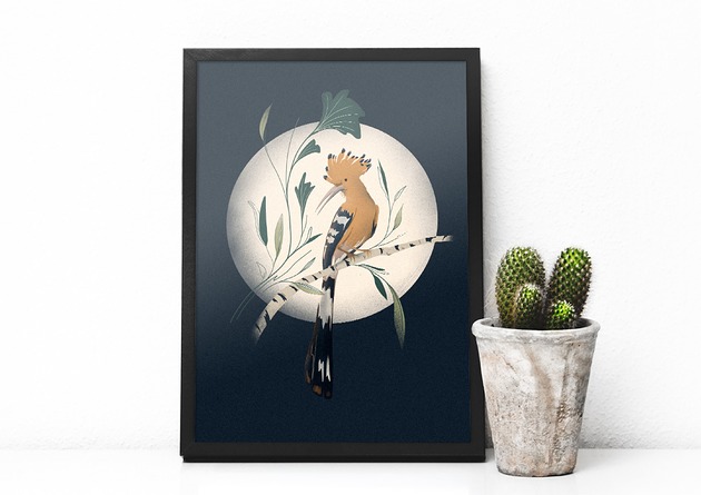 Night bird - plakat A4/A3 Justyna Mioduszewska
