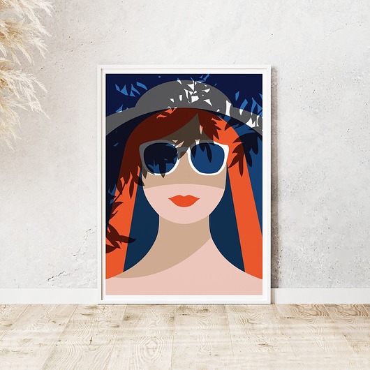 Plakat Dziewczyna w Kapeluszu - Art Deco trochę na ścianę