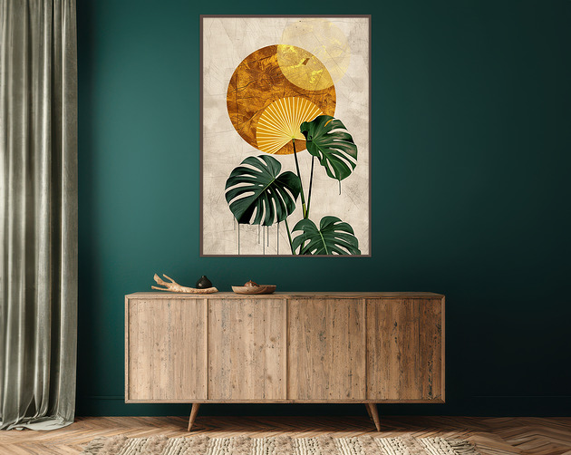 plakaty Monstera - Plakat, druk - Chiński Orient, Harmonia Zen, Roślinny #60