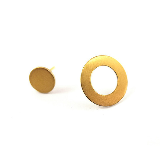 Kolczyki RING złocone asymetryczne Marta jewelry