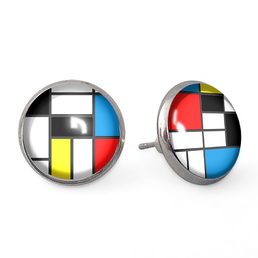 Kolczyki sztyfty Mondrian - 0137 EGGinEGG