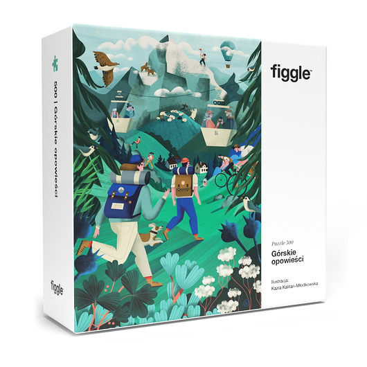 puzzle dla dzieci FIGGLE Puzzle 500 Górskie opowieści. Ilustracja: Kazia Kalitan-Młodkowska