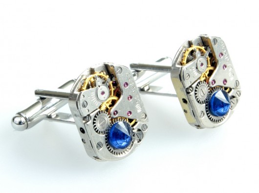 spinki do mankietów SQUARES II Deep Navy - Spinki do mankietów