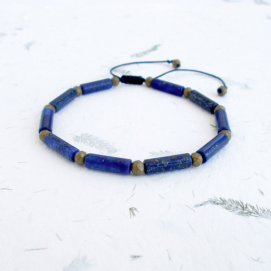 bransoletki z kamieni naturalnych Nocne niebo bransoletka Lapis Lazuli
