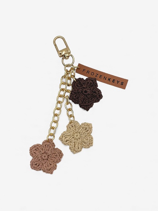 breloki Brelok Trzy Kwiatki - Beże i Czekolada