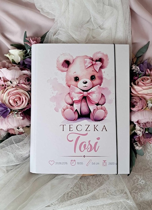 Chrzest - inne TECZKA MISIA z metryczką, prezent narodziny dziecka, roczek, chrzest