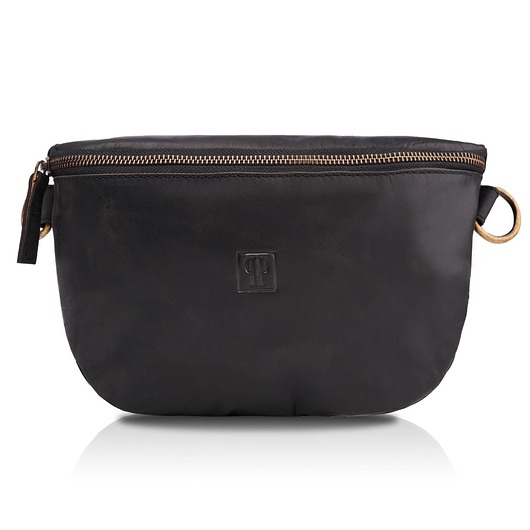 saszetka nerka SKÓRZANA SASZETKA NA PAS VINTAGE PAOLO PERUZZI T-36-BL