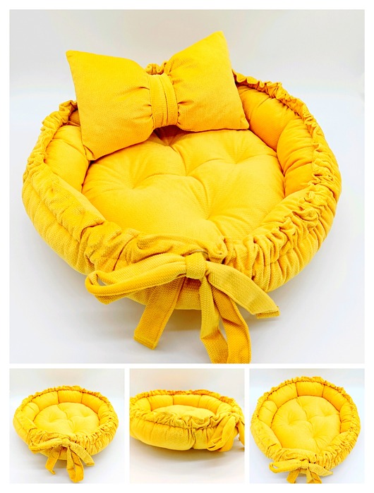 legowiska dla psów i kotów Legowisko VELZU 2w1 Miodowy