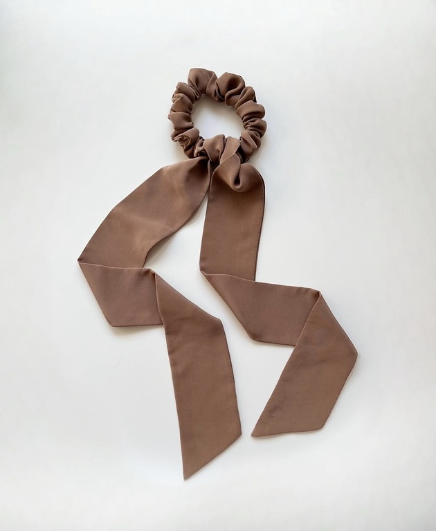 gumki do włosów Scrunchie Cappuccino 8 cm z odwiązywaną szarfą 87 cm