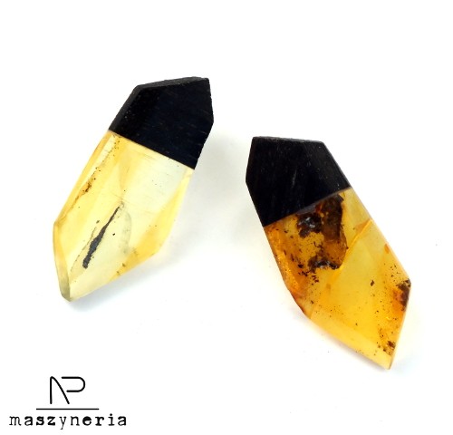 Wood&Amber Kolczyki Geometryczne Maszyneria