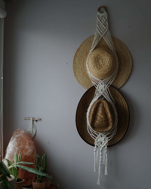 kapelusze damskie Makrama ścienna wieszak na kapelusze