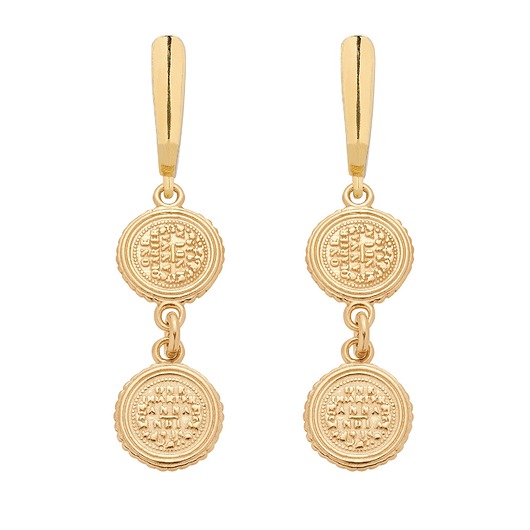 kolczyki pozłacane Złote kolczyki z monetami