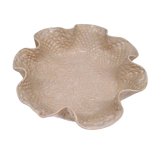 miski i misy Ręcznie Robiona Beżowa Miska Ceramiczna 