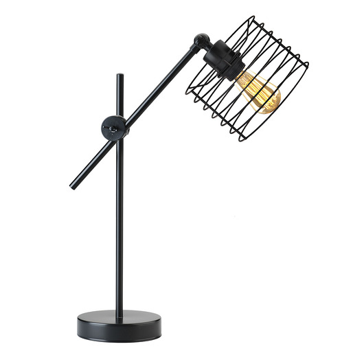 lampy stołowe Regulowana lampa biurkowa z drucianym kloszem NEAPOL LOFT w stylu industrialnym
