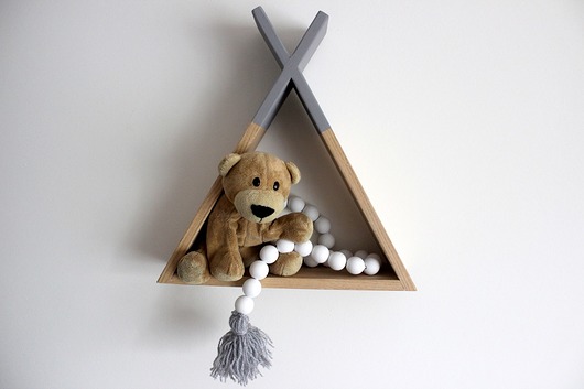 Półka tipi szara DĄB Little Wood Bunny