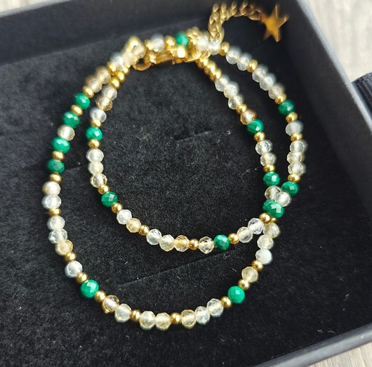 chokery Choker cytryn malachit