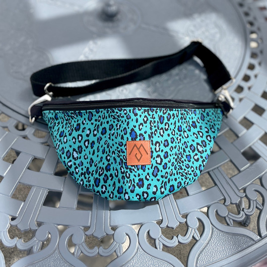 saszetka nerka Nerka / torebka z weluru Mili Belt Bag M - panterka zielona