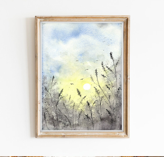 obrazy Oryginalna akwarela. Łąka A5