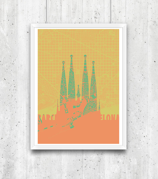 Barcelona - Sagrada Familia - plakat A2 minimalmill