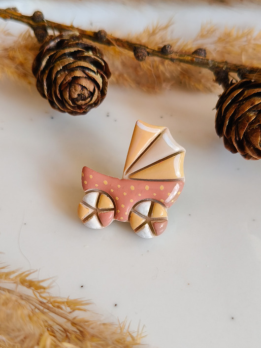 przypinki Pin wózek akcesoria na baby shower, dodatki do ubioru dla przyszłej mamy